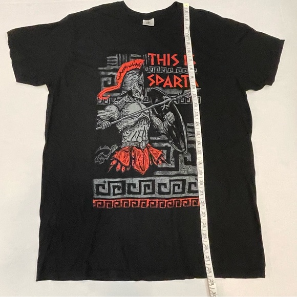Y2K B & C This is Sparta Movie Red Black Graphic Tee Shirt Sz XL - Picture 5 of 6